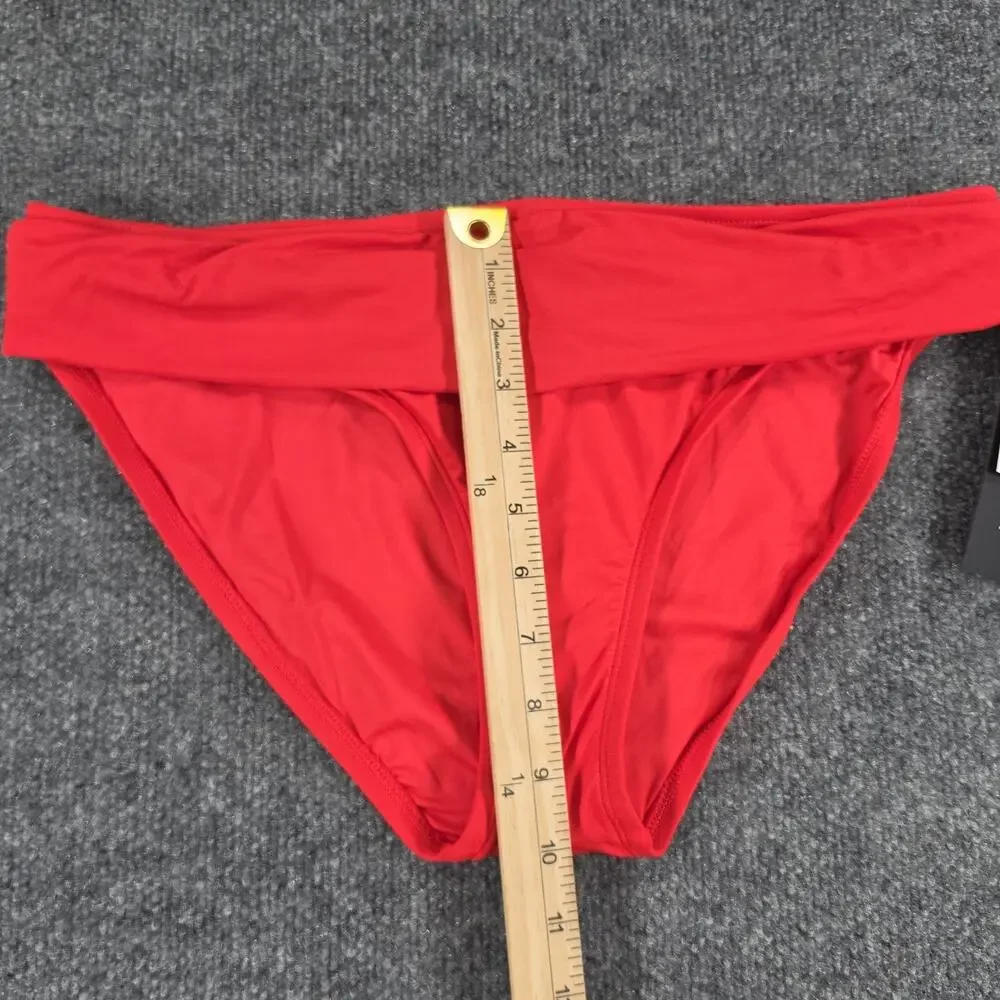 La Blanca Women's Size 12 Red Tummy Control Ruched Bikini Bottom Swimwear